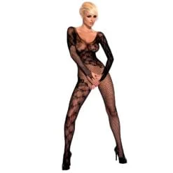 Obessive Blonde Catsuit med Lange Ærmer - Sort - One Size